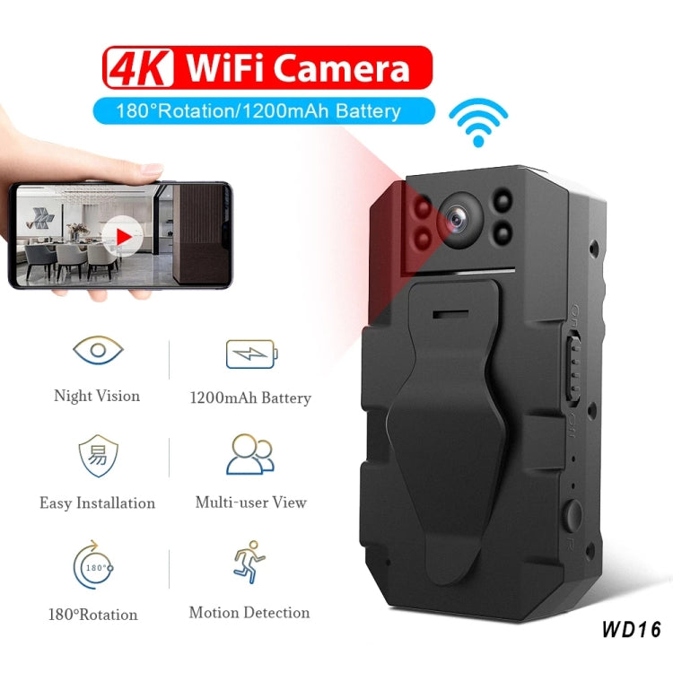 WD16 Mini HD WiFi Camera 180 Degrees Recorder with Back Clip, WD16 WD16 Mini HD WiFi Camera 180 Degrees Recorder with Back Clip, WD16